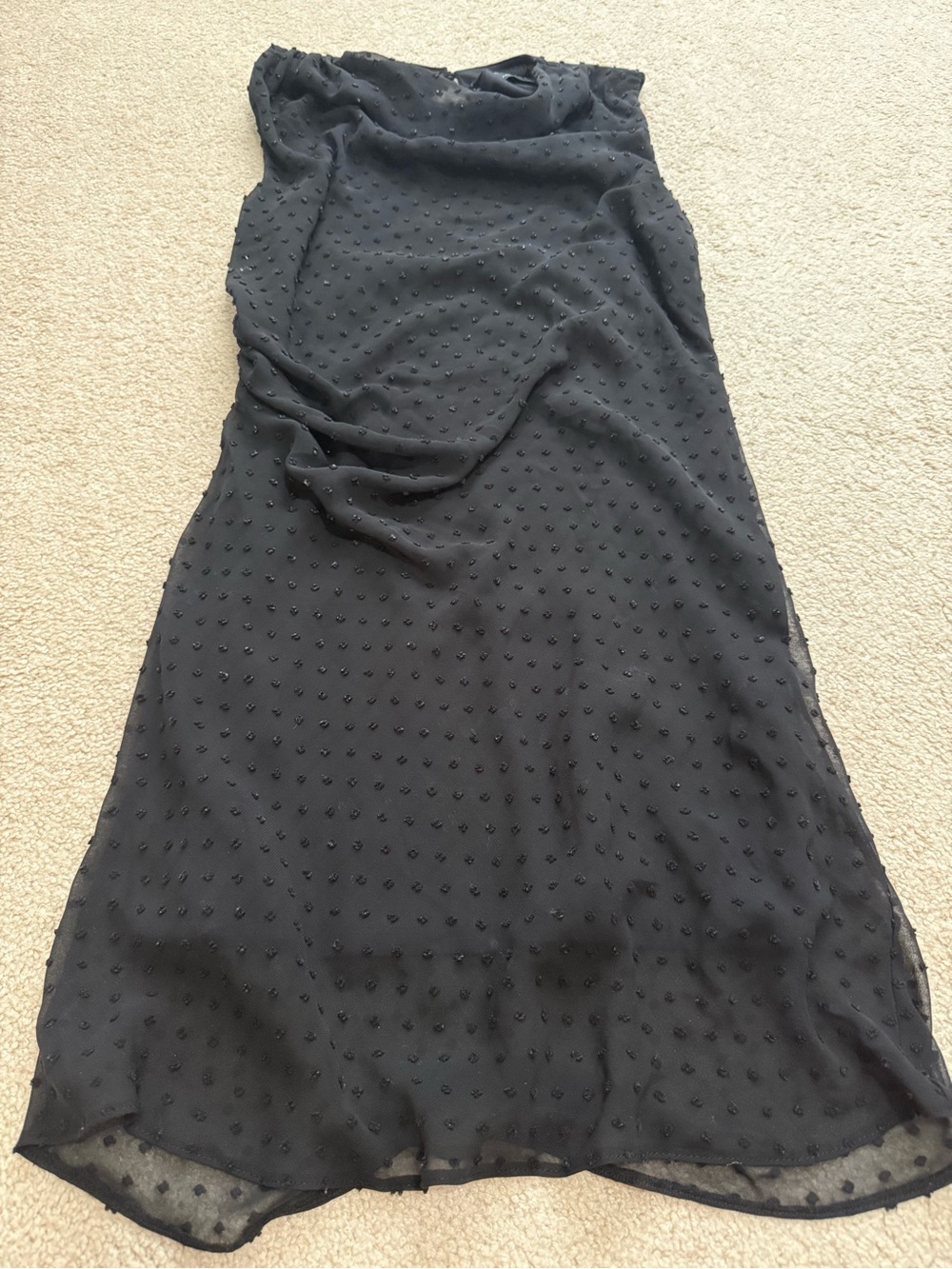 ASOS Black Mini Dress with Sheer Dotted Overlay